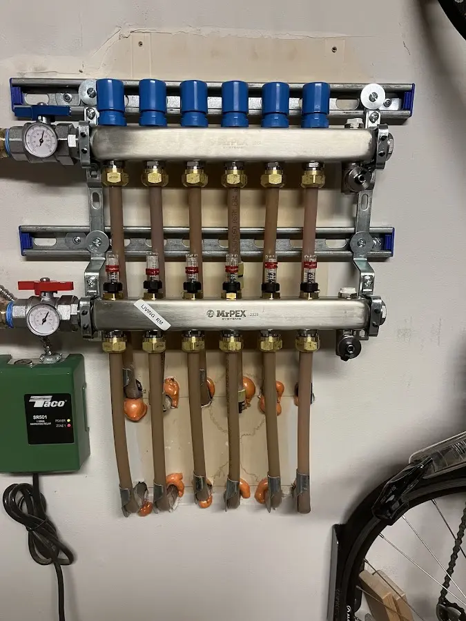 Plumber performing Gas Line Installation at a residential property in Middlebury